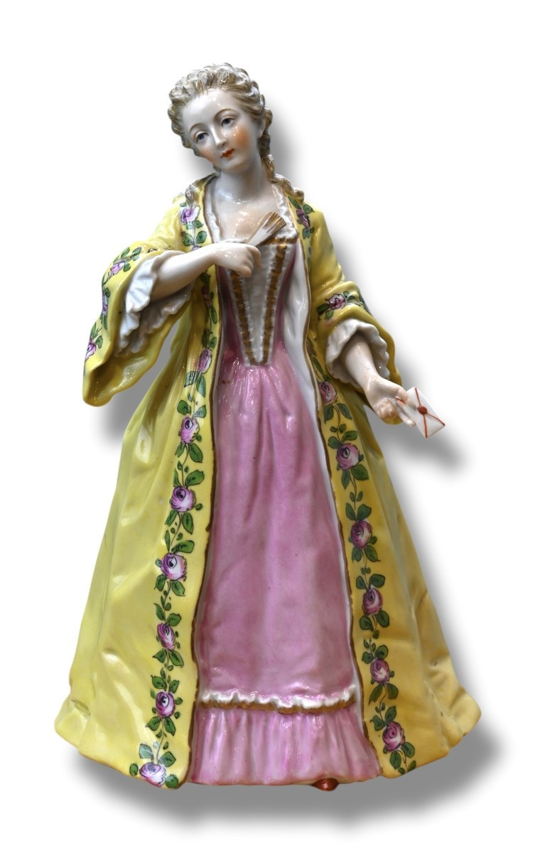 Polychrome Porcelain Figure Inspired By The Countess Du Barry - France 19th Century